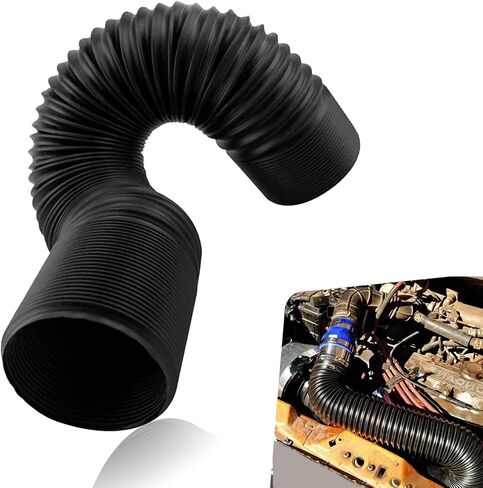 Car Air Intake Pipe, 2.4" Anti-leakage Flexible Expansion Hose for Extending to 39 ", Stabilizing Tight Connection Intake Turbo Hose, Universal Modified Accessory for Cars (Black) in Saudi Arabia