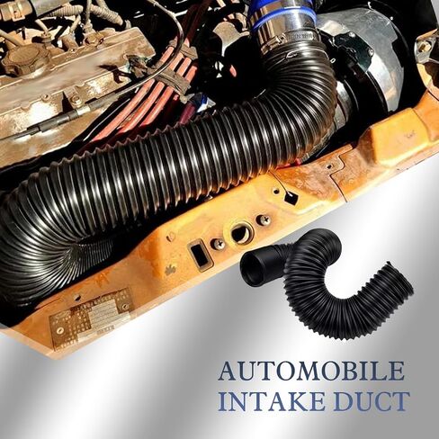 Car Air Intake Pipe, 2.4" Anti-leakage Flexible Expansion Hose for Extending to 39 ", Stabilizing Tight Connection Intake Turbo Hose, Universal Modified Accessory for Cars (Black) in Saudi Arabia