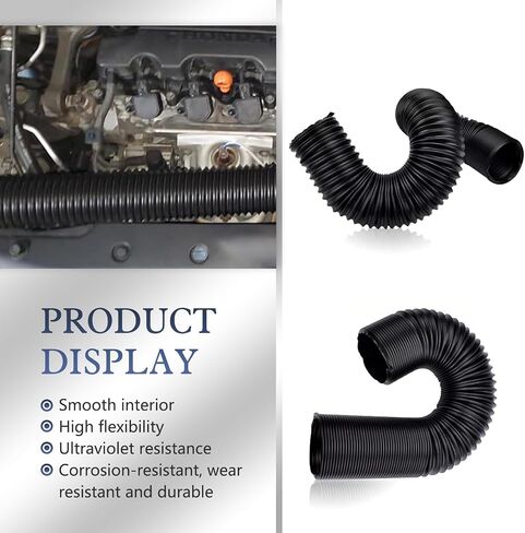 Car Air Intake Pipe, 2.4" Anti-leakage Flexible Expansion Hose for Extending to 39 ", Stabilizing Tight Connection Intake Turbo Hose, Universal Modified Accessory for Cars (Black) in Saudi Arabia