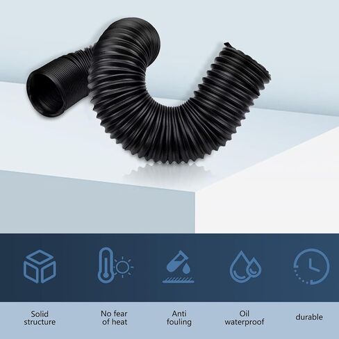 Car Air Intake Pipe, 2.4" Anti-leakage Flexible Expansion Hose for Extending to 39 ", Stabilizing Tight Connection Intake Turbo Hose, Universal Modified Accessory for Cars (Black) in Saudi Arabia