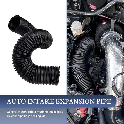 Car Air Intake Pipe, 2.4" Anti-leakage Flexible Expansion Hose for Extending to 39 ", Stabilizing Tight Connection Intake Turbo Hose, Universal Modified Accessory for Cars (Black) in Saudi Arabia