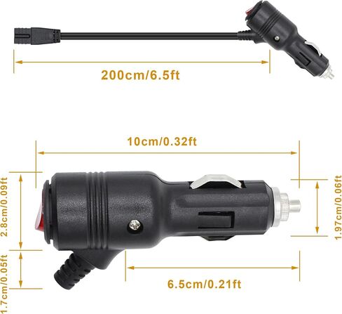 12V Cigarette Lighter Plug DC Power Cord with On Off Switch Car Fridge Cooler Replacement 2 Pin Lead Power Extension Cable with LED Indicator(4m/157in) in Saudi Arabia