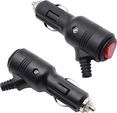 12V Cigarette Lighter Plug Connector with On Off Switch, Replacement Car Cigarette Lighter Power Plug Adapter with 15A Fuse and LED Indicator(2 Pack) in Kuwait