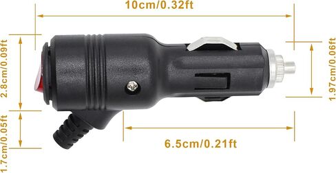 12V Cigarette Lighter Plug Connector with On Off Switch, Replacement Car Cigarette Lighter Power Plug Adapter with 15A Fuse and LED Indicator(2 Pack) in Kuwait