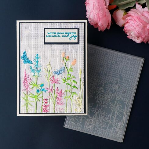 مجلد النقش ثلاثي الأبعاد للحرف الورقية من Garden - لوحة ضغط الملمس لصنع البطاقات، سجل القصاصات، بطاقات المعايدة DIY، الدعوات - إنشاء أنماط مذهلة باستخدام آلة النقش in Saudi Arabia