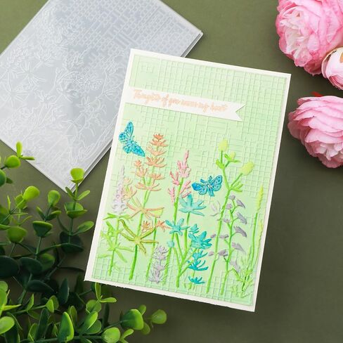 مجلد النقش ثلاثي الأبعاد للحرف الورقية من Garden - لوحة ضغط الملمس لصنع البطاقات، سجل القصاصات، بطاقات المعايدة DIY، الدعوات - إنشاء أنماط مذهلة باستخدام آلة النقش in Saudi Arabia