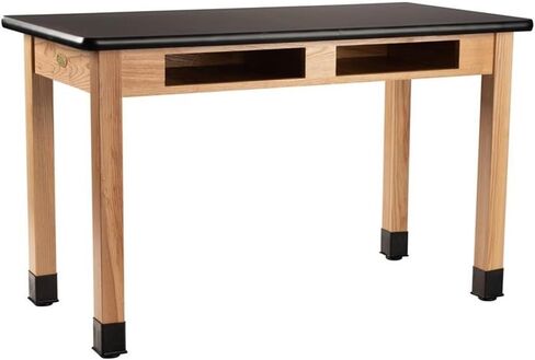 Pemberly Row 30x72 Science Lab Table with HPL Top & Book Compartments in Black in Saudi Arabia