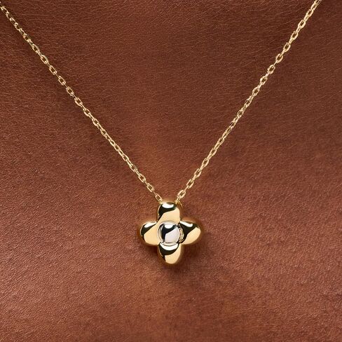 Ana Luisa | Mother of Pearl Inlay Flower Pendant - Saya | 14K Gold Plated Pendant Necklace | Hypoallergenic, Water-Resistant & Tarnish-Free Necklace | 14K Gold Necklace | Unique Flower Design in Saudi Arabia