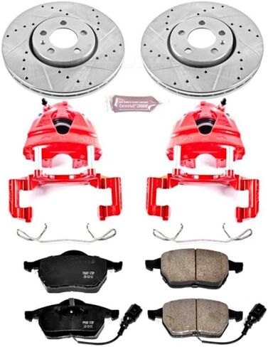 Power Stop KC898 1-Click Performance Brake Kit with Caliper For Volkswagen Beetle 1999-2010, Volkswagen Golf 1999-2006, Volkswagen Jetta 1999-2005 [Model Specific] in Saudi Arabia