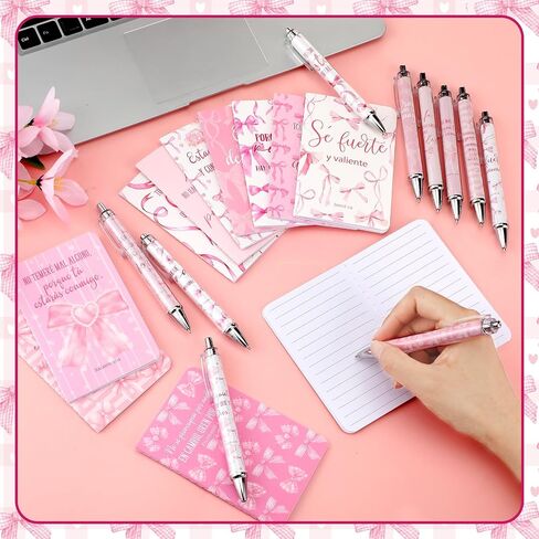 40 قطعة من Regalos كريستيانوs En Español Coquette Pink Bow آيات الكتاب المقدس هدية هدية مسيحية إسبانية للنساء عيد الميلاد الإيمان الكنيسة القائمة على الكتاب المقدس الآية 20 أقلام 20 دفاتر ملاحظات لـ Para Mujer En Español in Saudi Arabia