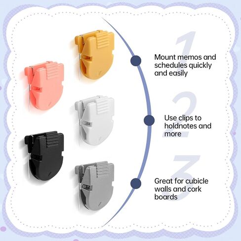 50 Pcs Cubicle Clips, Fabric Panel Cubicle Accessories, Fabric Partition Panel Wall Clip for Office Photos Notes Memos (Black) in Saudi Arabia