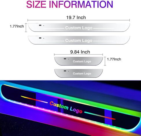 2 Pcs LED Door Sills for Car Magnetic, Personalized LED Car Door Sills, Waterproof Cars Pedal Lights, Auto-Sensing Welcome Lights, Custom Logo or Text, Fit for All Cars and Trucks in Saudi Arabia