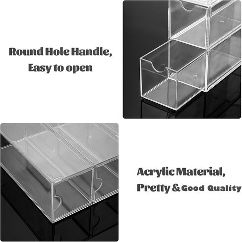 Hipiwe Acrylic Sunglasses Organizer with 4 Drawers Clear Eyeglass Case Eyeglass Storage Display Holder Multipurpose Drawer Organizer Tray for Jewelry Watch Perfume Vanity in Saudi Arabia