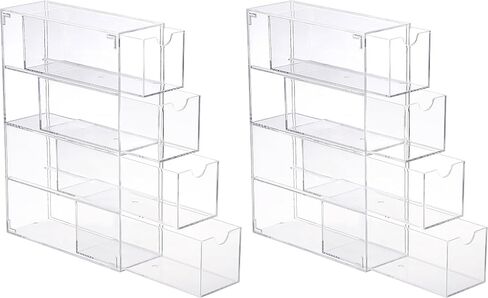 Hipiwe Acrylic Sunglasses Organizer with 4 Drawers Clear Eyeglass Case Eyeglass Storage Display Holder Multipurpose Drawer Organizer Tray for Jewelry Watch Perfume Vanity in Saudi Arabia