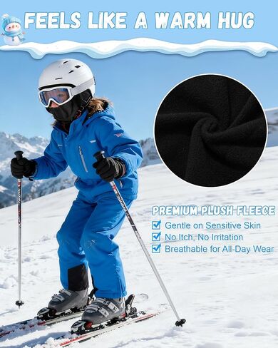AWAYTR Kids Balaclava Ski Mask - Winter Warm Polar Fleece Face Mask for Boys Girls Windproof Snow Hat for Skiing Cycling in Saudi Arabia