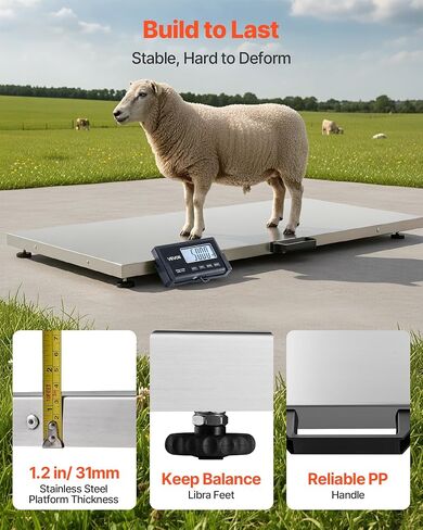 VEVOR Digital Shipping Scale, 0.1 lbs High Accuracy, 660 lbs Postal Scale with LCD Display, Hold/Tare Function & AC/DC Power Supply, Fit for Packages, Postage, Luggage, Battery & Adapter Included in Saudi Arabia