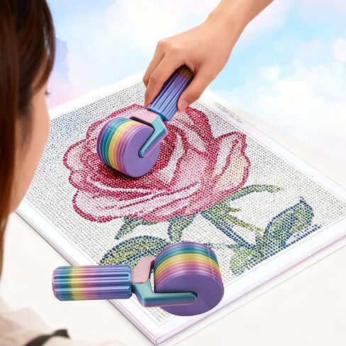 2PCS Diamond Art Roller, Essential DIY Craft Tool for Rhinestone Embroidery, Detachable Diamond Painting Tools and Accessories DIY Craft Projects, Easy-Grip Hand Roller in Saudi Arabia