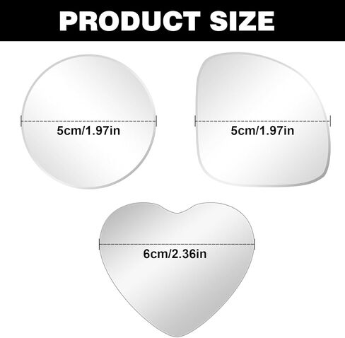 مرآة النقطة العمياء المستديرة للسيارة، مرايا جانبية من الزجاج عالي الدقة للنقطة العمياء قابلة للتعديل بزاوية واسعة قابلة للإزالة، عالمية للسيارات وسيارات الدفع الرباعي والشاحنات، عبوة من قطعتين in Kuwait