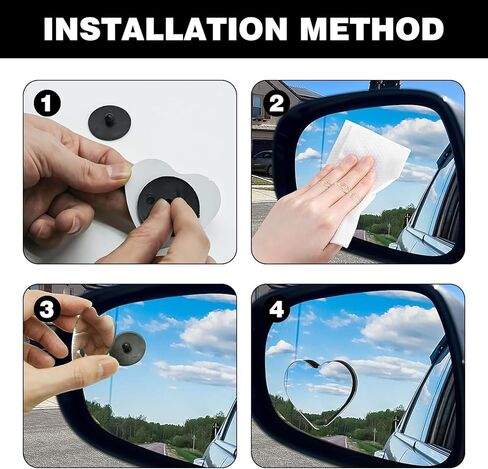 مرآة النقطة العمياء المستديرة للسيارة، مرايا جانبية من الزجاج عالي الدقة للنقطة العمياء قابلة للتعديل بزاوية واسعة قابلة للإزالة، عالمية للسيارات وسيارات الدفع الرباعي والشاحنات، عبوة من قطعتين in Kuwait