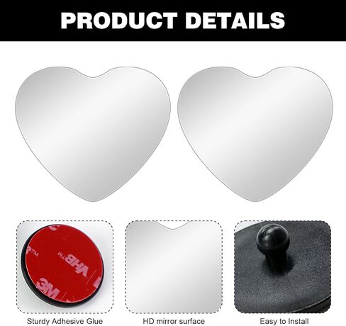 مرآة النقطة العمياء المستديرة للسيارة، مرايا جانبية من الزجاج عالي الدقة للنقطة العمياء قابلة للتعديل بزاوية واسعة قابلة للإزالة، عالمية للسيارات وسيارات الدفع الرباعي والشاحنات، عبوة من قطعتين in Kuwait