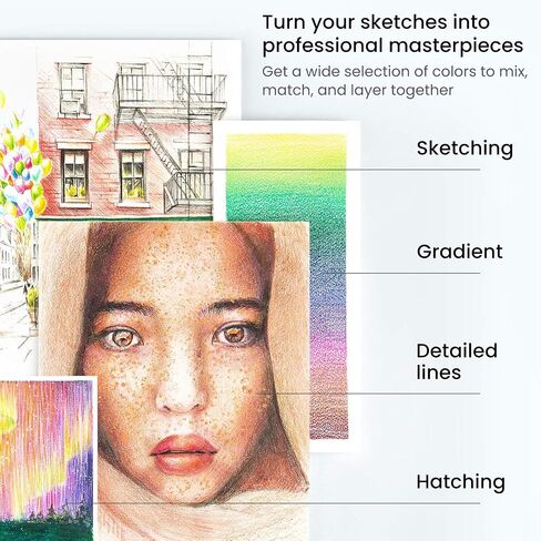 ARTEZA Colored Pencils 72 Soft Wax-Based Color Pencils for Adults & Artists. Pre-Sharpened Drawing Set for Blending, Coloring, Shading & Sketching. Professional Art Supplies in Tin Box, Holiday Gift in Saudi Arabia