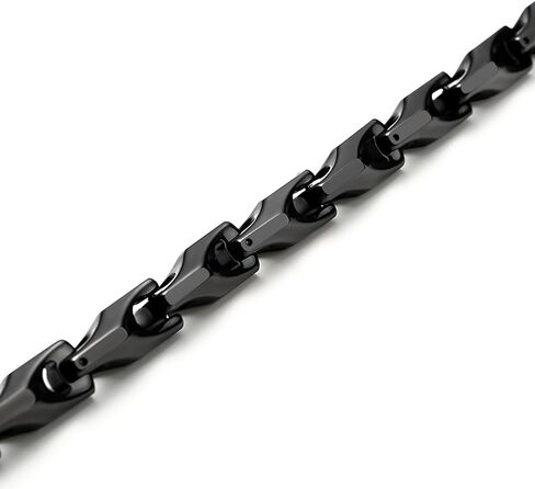 Black Tungsten Link Chain Necklace, Bracelet Set, Solid Heavy Wheat Carbide 3 Sided Links in Black Toned, Jewelry Gift or Accessory for Men in Kuwait