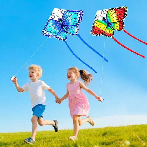 YongnKids 5 طائرات ورقية للأطفال والكبار، سهلة الطيران بطائرات ورقية كبيرة على الشاطئ، ألعاب خارجية هدايا عيد الفصح للأولاد والبنات الذين تتراوح أعمارهم بين 4 5 6 7 8-12 سنة in Kuwait