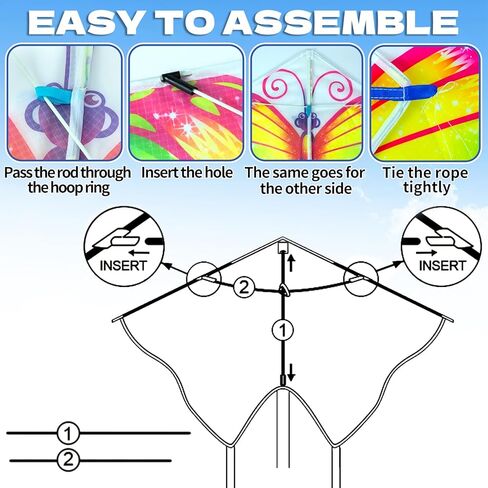 YongnKids 5 طائرات ورقية للأطفال والكبار، سهلة الطيران بطائرات ورقية كبيرة على الشاطئ، ألعاب خارجية هدايا عيد الفصح للأولاد والبنات الذين تتراوح أعمارهم بين 4 5 6 7 8-12 سنة in Kuwait