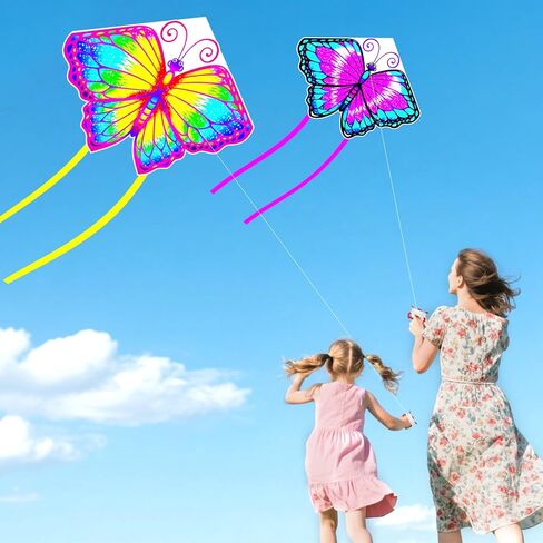 YongnKids 5 طائرات ورقية للأطفال والكبار، سهلة الطيران بطائرات ورقية كبيرة على الشاطئ، ألعاب خارجية هدايا عيد الفصح للأولاد والبنات الذين تتراوح أعمارهم بين 4 5 6 7 8-12 سنة in Kuwait