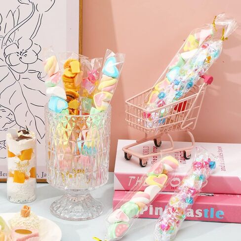 أكياس Augshy Cake Pop، 300 قطعة من أكياس حلوى السيلوفان 3x5 مع 300 ربطة عنق ملفوفة بسمك 1.4 مل أكياس بلاستيكية OPP لبوفيه تغليف حلوى المصاصة والشوكولاتة in Saudi Arabia