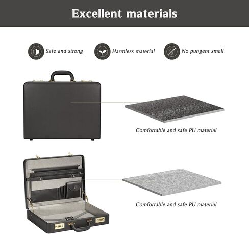 Briefcases for Men, Professional Leather Briefcase with Lock, Hard Shell Business Brief Case, Durable Executive Attache Case for Laptop Documents, Mens Hard Briefcase for Work Office Travel in Saudi Arabia