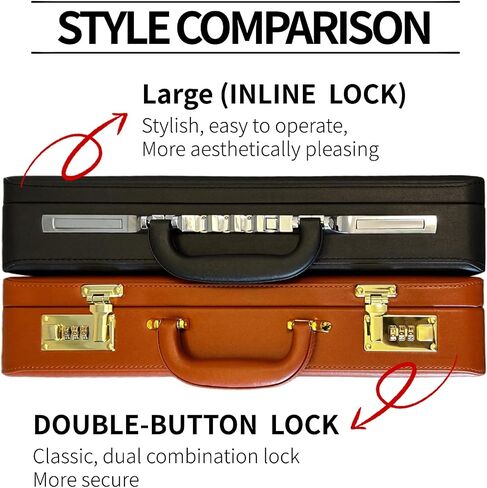 Briefcases for Men, Professional Leather Briefcase with Lock, Hard Shell Business Brief Case, Durable Executive Attache Case for Laptop Documents, Mens Hard Briefcase for Work Office Travel in Saudi Arabia