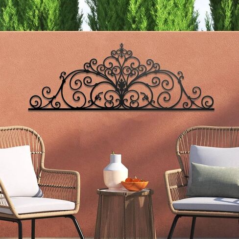 ShxTrade Black Wall Art Metal Retro Pattern Metal Wall Decoration 4-piece Set Combination, Metal Wall Art, Door Hanger, Living Room, Office, Indoor and Outdoor Decoration (A（S）) in Saudi Arabia