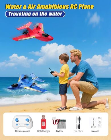طائرة RC Plane F22 RC، طائرة تحكم عن بعد 2. 4 جيجا هرتز مع مثبت جيروسكوبي / ضوء LED / بطاريتين قابلتين لإعادة الشحن سهلة الطيران لعبة طائرة شراعية RC للأطفال والأولاد والبالغين والمبتدئين (أزرق) in Kuwait