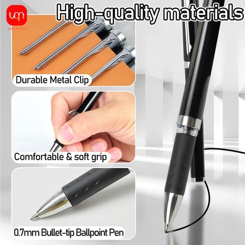 0.7mm Gel Pens, 12pcs Quick Drying Smooth Writing Black Ink Pens, Ballpoint Pens for Journaling, Drawing, Note-Taking, Office School Supplies, Gifts. in Saudi Arabia