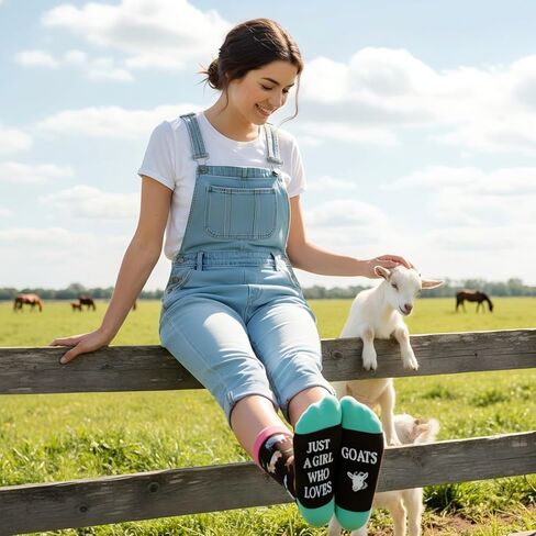 sockfun Funny Goat Lovers Gifts Gifts For Her, Silly Goat Socks Women Novelty Sheep Socks Girls Farm Animal Socks in Saudi Arabia