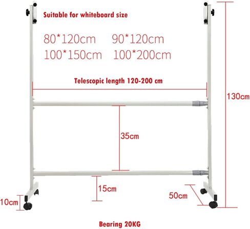 Whiteboard Easel Stand Only Width Adjustable,Whiteboard Mounting Brackets,Adjustable Whiteboard Stand Only,Restaurant Stand Up White Board, for Home and Office Student in Saudi Arabia