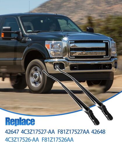 زوج واحد من طقم استبدال ذراع ممسحة الزجاج الأمامي متوافق مع Ford Super Duty F250 F350 F450 F550 1999-2007؛ رحلة 2000-2005 ذراع الممسحة اليسرى واليمنى استبدال 42647 42648 F81Z17527AA in Kuwait