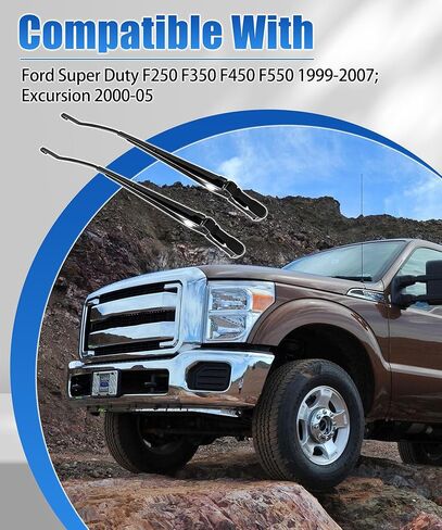 زوج واحد من طقم استبدال ذراع ممسحة الزجاج الأمامي متوافق مع Ford Super Duty F250 F350 F450 F550 1999-2007؛ رحلة 2000-2005 ذراع الممسحة اليسرى واليمنى استبدال 42647 42648 F81Z17527AA in Kuwait