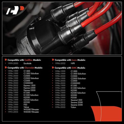 غطاء موزع الإشعال الممتاز متوافق مع شيفروليه تاهو، Express 1500 2500 3500، C1500، C2500، C3500، C3500HD، K1500، K2500، K3500 وجي إم سي يوكون، سافانا 1500 2500 3500 وكاديلاك إسكاليد in Kuwait