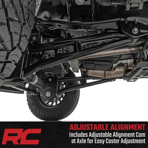 ترقية ذراع نصف قطرها Rough Country لسيارة Ford F-250/F-350 Super Duty 4WD مع رفع 3-6 بوصة (2023-2024) - أذرع نصف قطرها أنبوبية، زوج in Kuwait