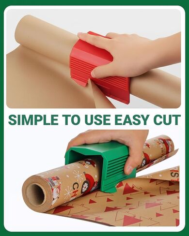 Wrapping Paper Cutter 1 Pack, Gift Wrap Cutter Christmas Wrapping Gift Wrap Cutters Slider for Rolls, Paper Roll Cutters Tool for Christmas Birthday Holiday, Red in Saudi Arabia