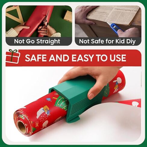 Wrapping Paper Cutter 1 Pack, Gift Wrap Cutter Christmas Wrapping Gift Wrap Cutters Slider for Rolls, Paper Roll Cutters Tool for Christmas Birthday Holiday, Red in Saudi Arabia