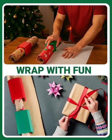 Wrapping Paper Cutter 1 Pack, Gift Wrap Cutter Christmas Wrapping Gift Wrap Cutters Slider for Rolls, Paper Roll Cutters Tool for Christmas Birthday Holiday, Red in Saudi Arabia