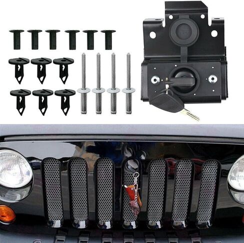 Hood Lock Theft Kit Latch Assembly w/ 2pcshardware is Included Left Right Front Rear Upper Lower for Jeep for Wrangler 2007-2017 Black Hlaklawfjwj2 in Saudi Arabia
