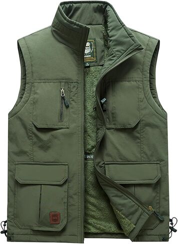 Men's Lightweight Fleece Vest Casual Outdoor Softshell Sleeveless Jacket in Kuwait