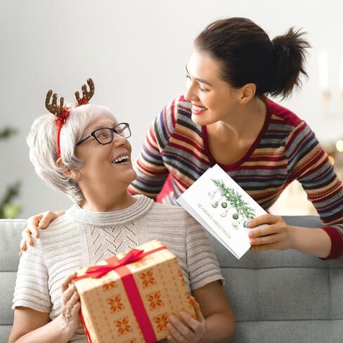 ZICOTO مجموعة بطاقات عيد الميلاد الجميلة مكونة من 20 قطعة بتصميمات بألوان مائية - متضمنة. أظرف كبيرة وملصقات متطابقة وصندوق تخزين - مثالية لإرسال أمنيات العطلة الدافئة إلى الأصدقاء والعائلة in Saudi Arabia