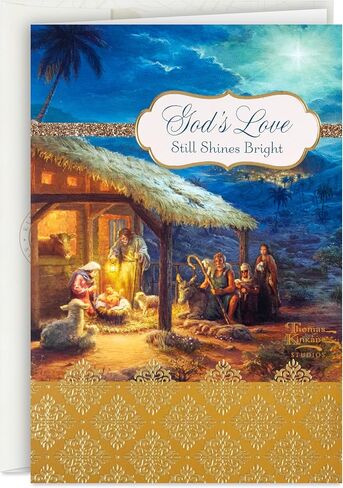 Hallmark Religious Christmas Card Assortment, Heavenly Peace (36 Cards and Envelopes) Dusty Blue and Gold Foil in Saudi Arabia