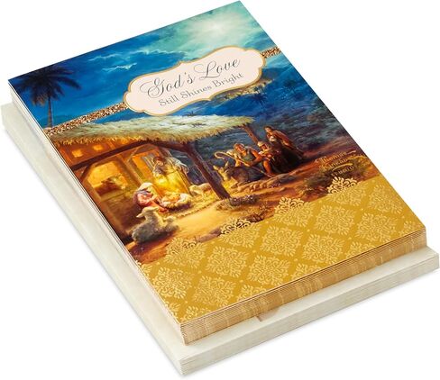 Hallmark Religious Christmas Card Assortment, Heavenly Peace (36 Cards and Envelopes) Dusty Blue and Gold Foil in Saudi Arabia