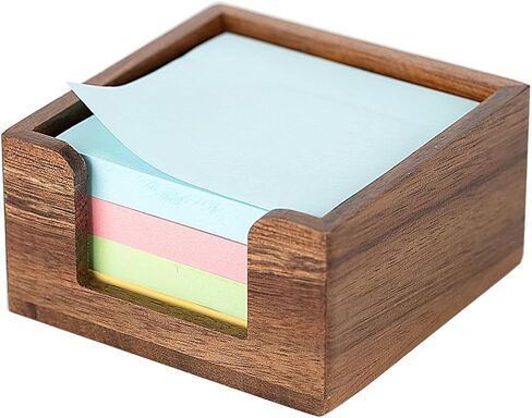 Acacia Wood Sticky Note Holder, Post It Note Dispenser for Office Desk Accessories, Self Stick Note Pad Holder, Memo Pad Holder Dispenser Organizer for School Office Desk Supplies, Brown in Saudi Arabia